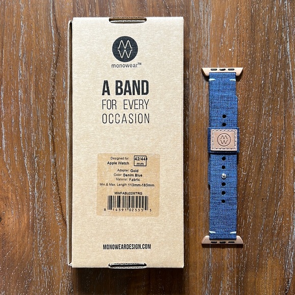 Apple Watch Band Monowear Denim Blue 42-44mm - Picture 1 of 6